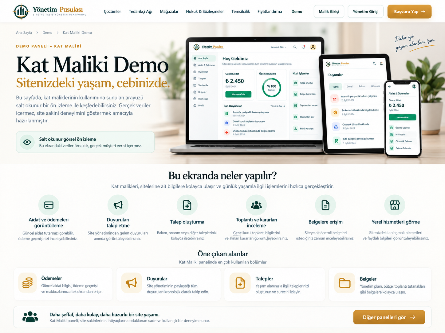 Kat Maliki Demo tanıtım ekranı